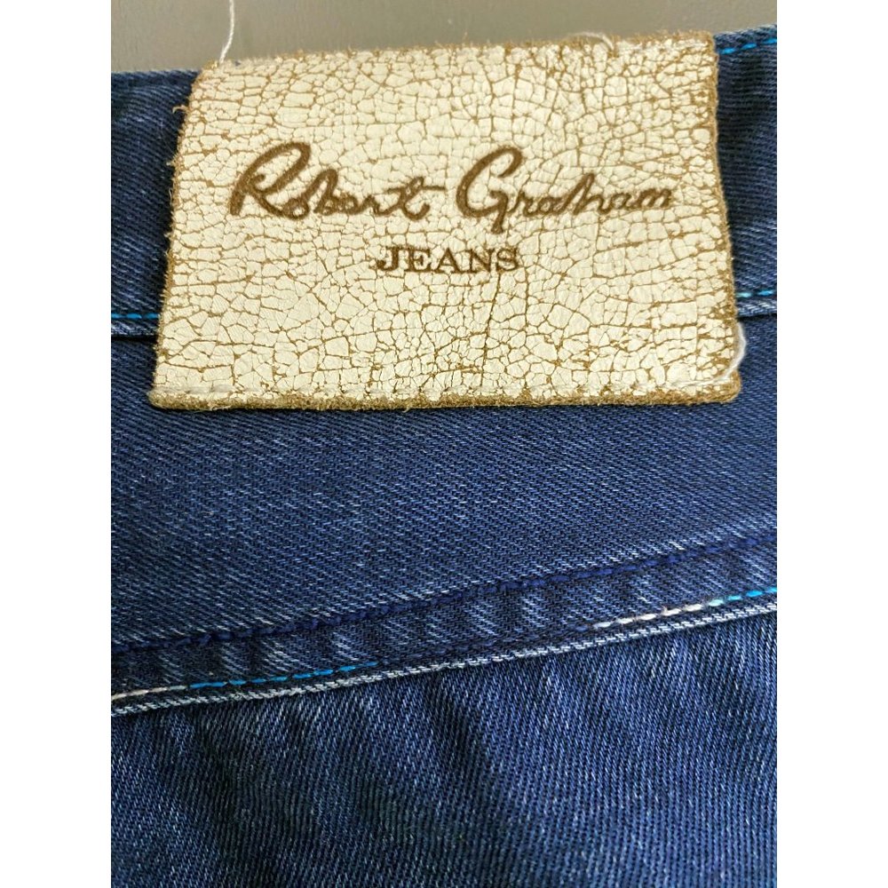 Robert Graham Jeans Men Size 34 Blue Slim Jim Pants Actual 36x31 Dark Indigo - Picture 4 of 10